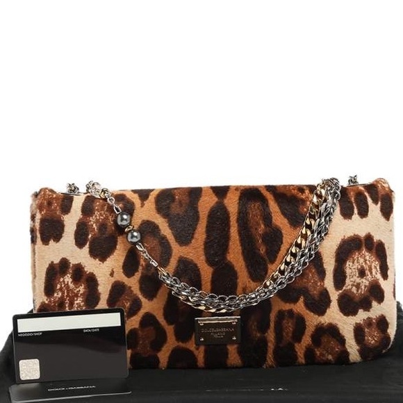 Dolce & Gabbana Leopard Print Calfhair and Leather Miss Charles Shoulder Bag - Picture 7 of 14